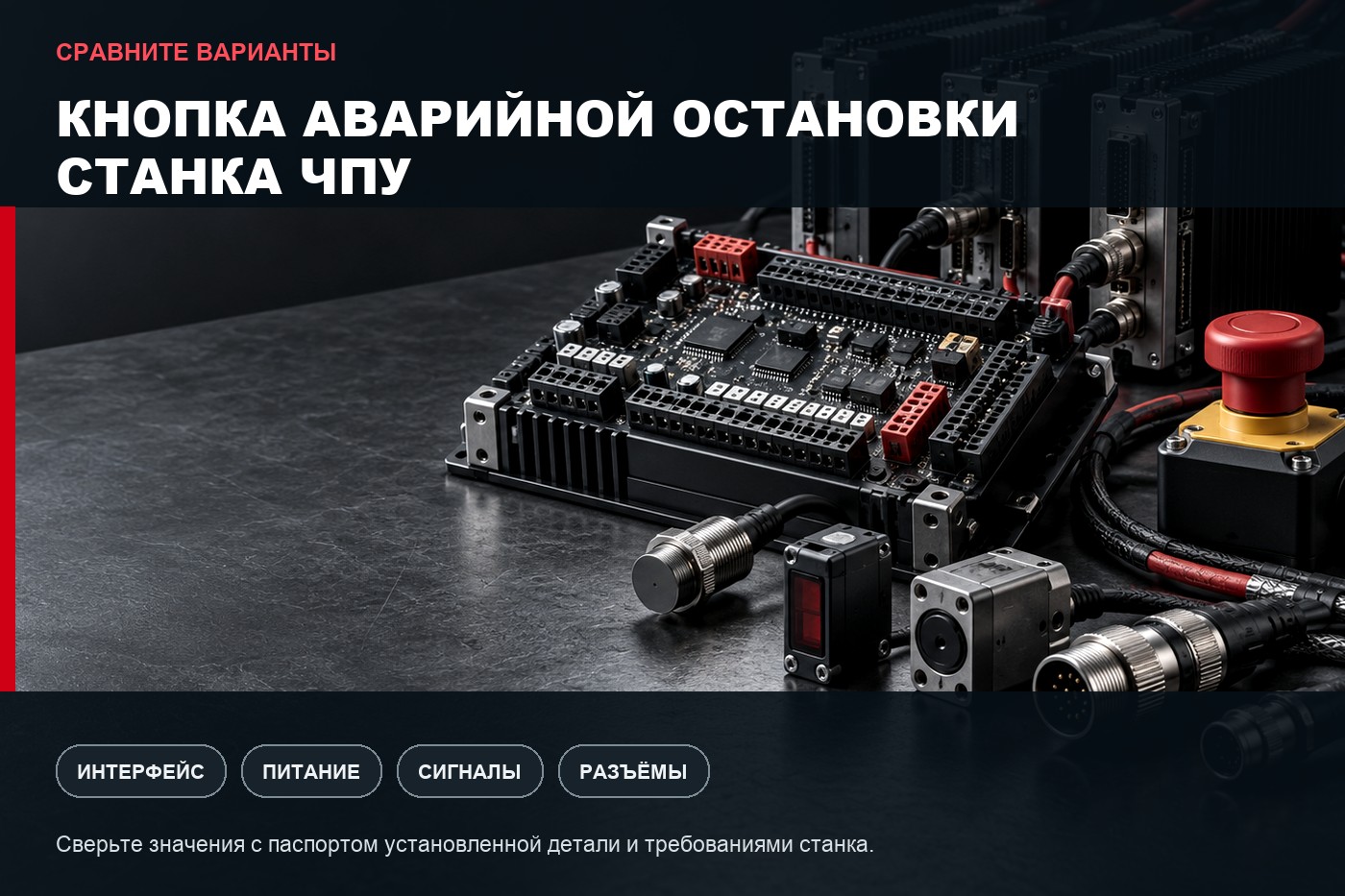 Сравнение вариантов: Кнопка аварийной остановки станка ЧПУ: выбор и проверка совместимости