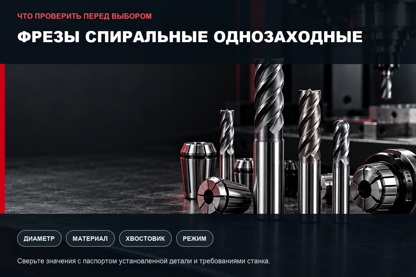 Что проверить перед выбором: Фрезы спиральные однозаходные: параметры выбора и совместимость