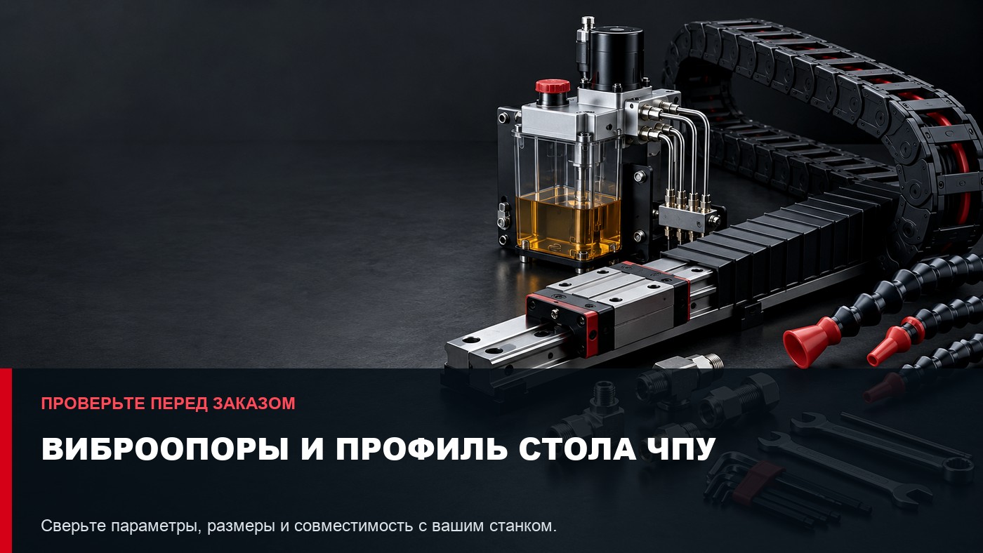 Виброопоры и профиль стола ЧПУ: как выбрать элементы установки