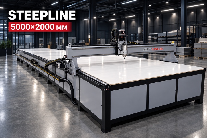 Промышленный фрезерный станок с ЧПУ STEEPLINE PRO 5000×2000