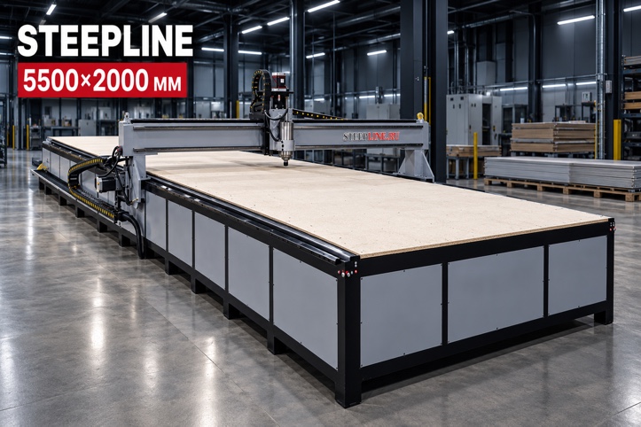 Промышленный фрезерный станок с ЧПУ STEEPLINE PRO 5500×2000
