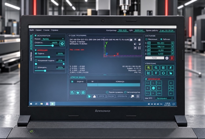 Промышленный фрезерный станок с ЧПУ STEEPLINE PRO 5000×2000