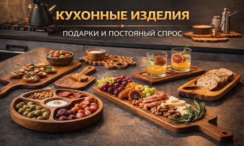 Кухонные изделия и менажницы из дерева