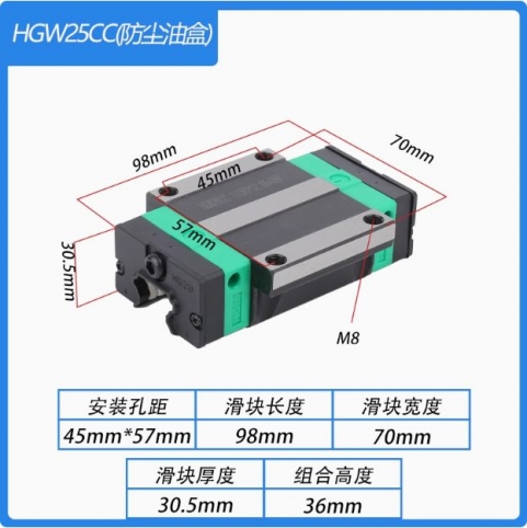 Каретка с фланцем и пылезащитой HGW25CC
